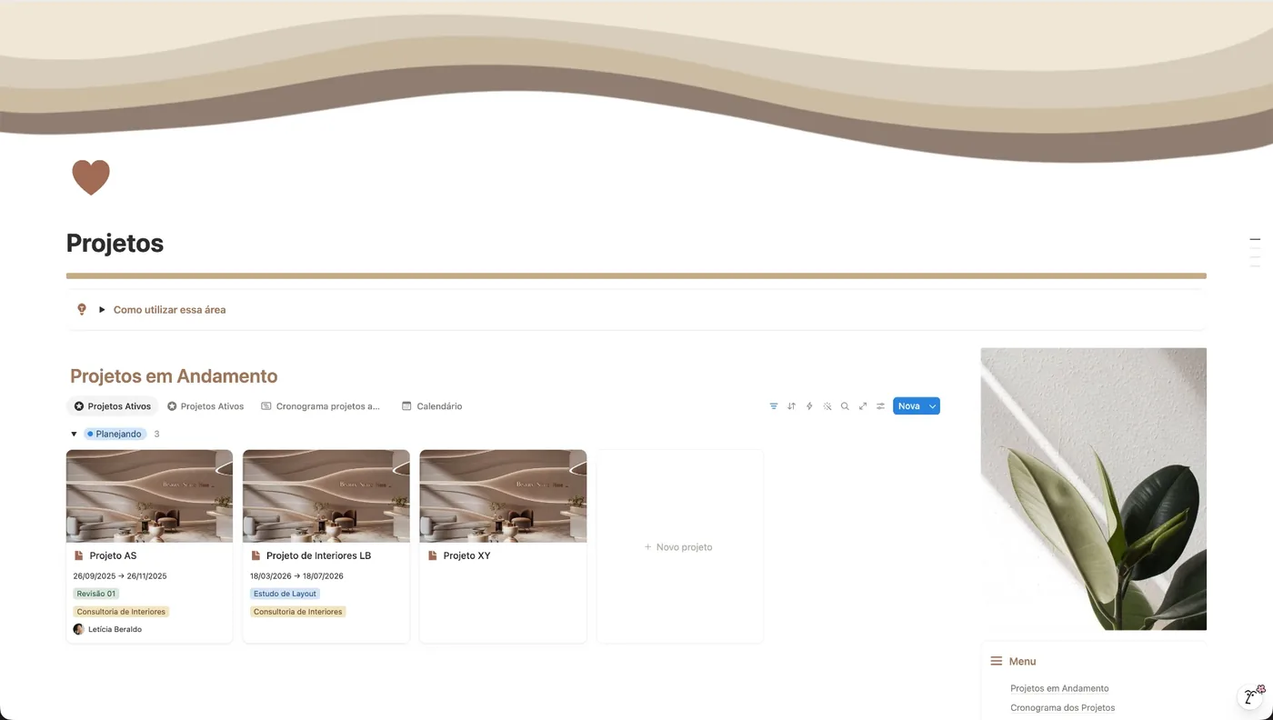 Área Projetos dentro do Método OGP